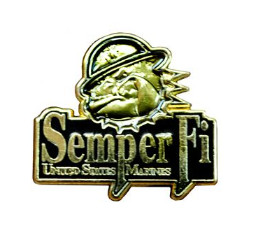 Bulldog SempFi USMC Pins