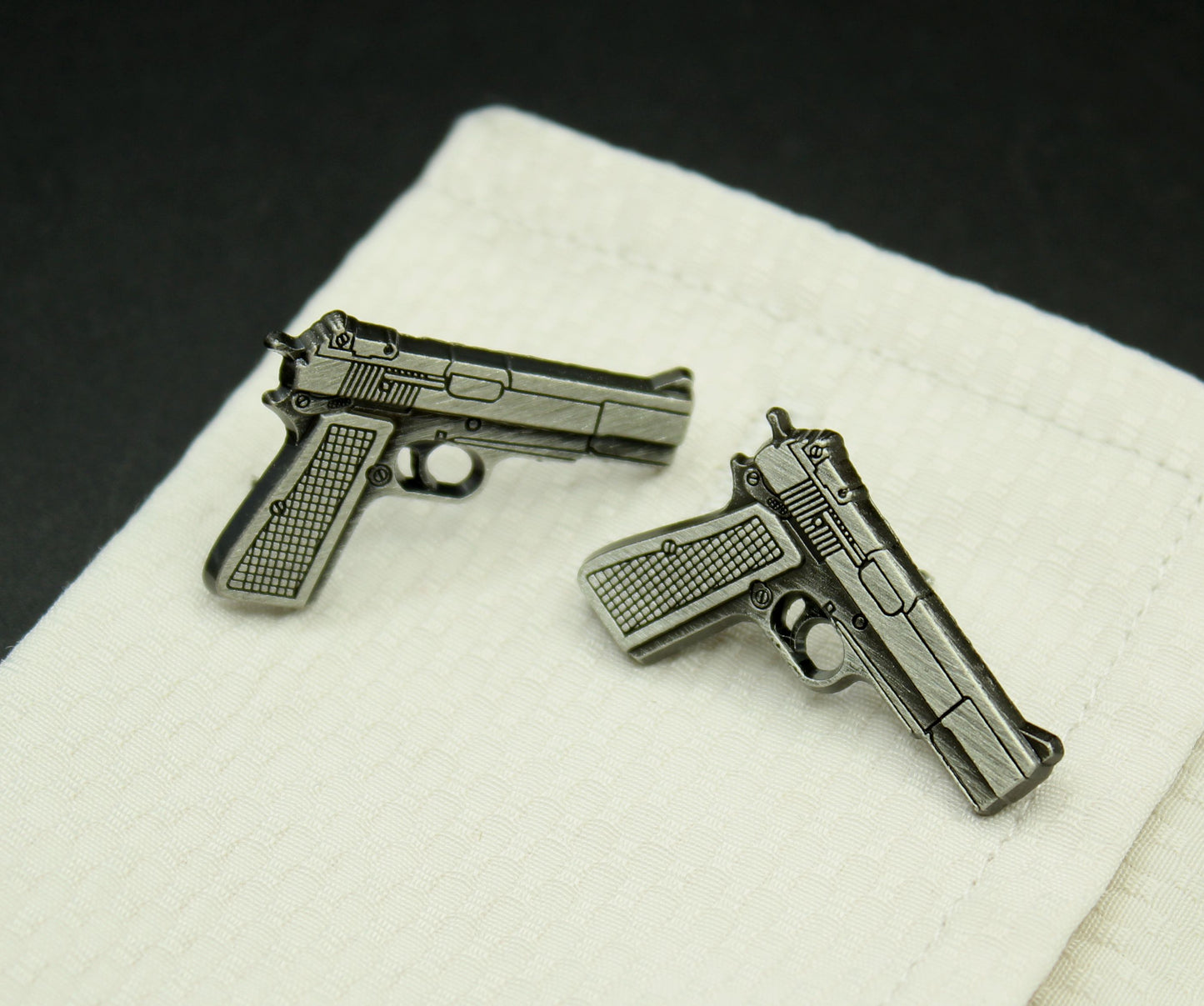 Handguns 9MM Pistol Cufflinks