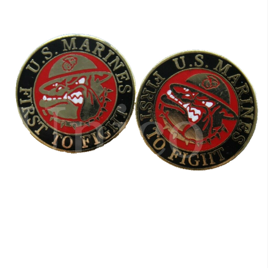 Bulldog USMC First to Fight Cufflinks