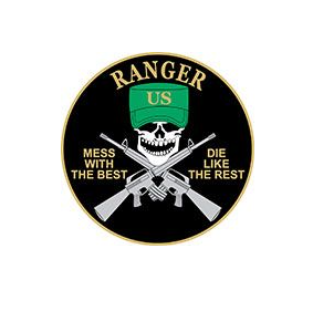 U.S Army Ranger Mess with The Best Patch Die like the Rest Skull Pins