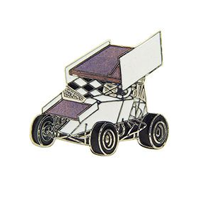 White Sprint Car Wing Cufflinks