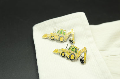 Tractor Backhoe Cufflinks