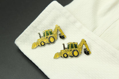 Tractor Backhoe Cufflinks