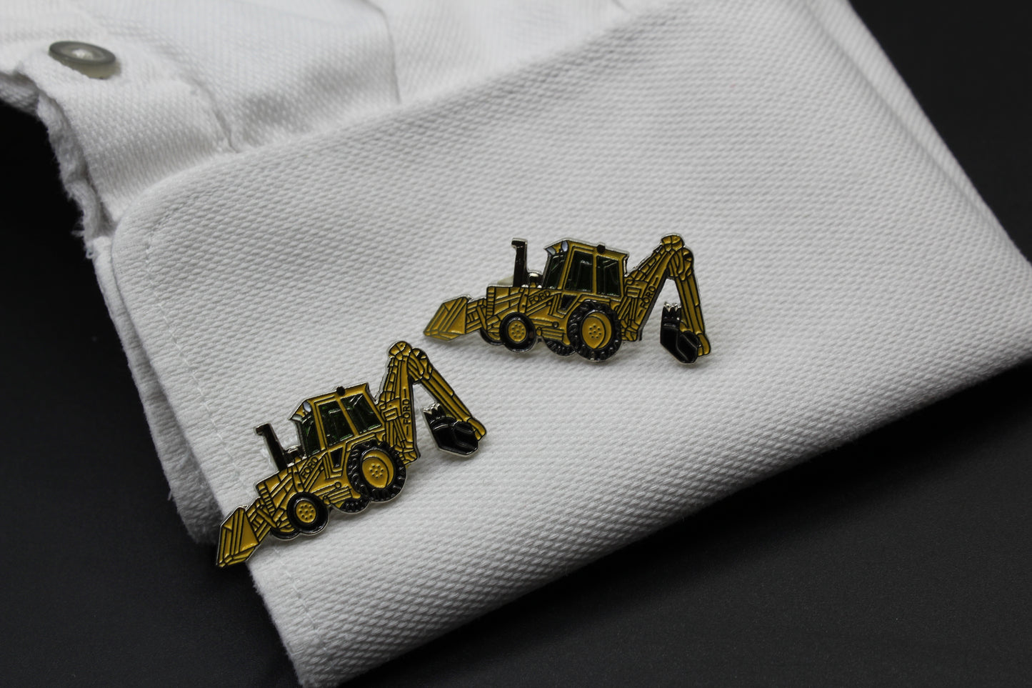 Tractor Backhoe Cufflinks