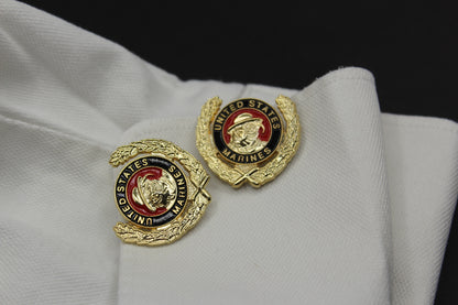 Bulldog USMC Wreath Cufflinks