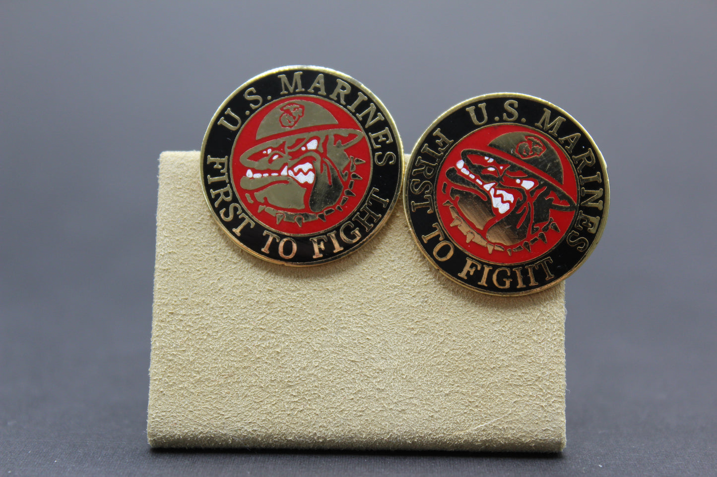 Bulldog USMC First to Fight Cufflinks