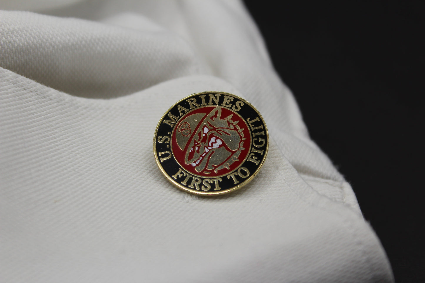 Bulldog USMC First to Fight Cufflinks