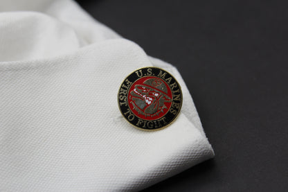 Bulldog USMC First to Fight Cufflinks