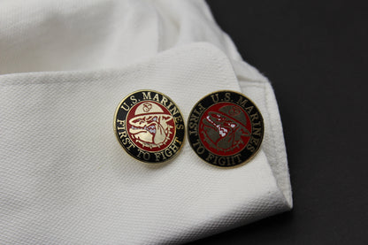 Bulldog USMC First to Fight Cufflinks