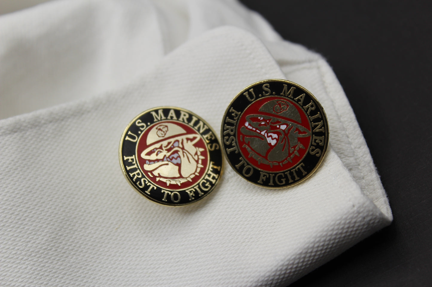 Bulldog USMC First to Fight Cufflinks