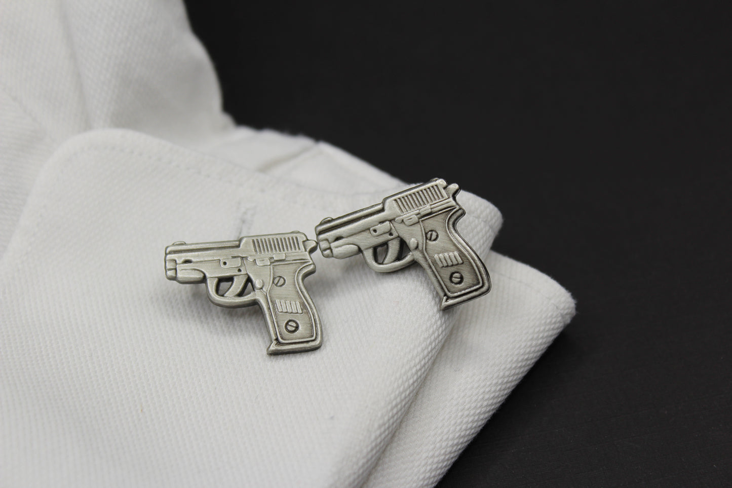 Handguns .38 Caliber Pistol Cufflinks