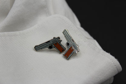 Handguns .45 Caliber Pistol Cufflinks