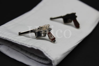 Handguns 9MM Mauser Cufflinks