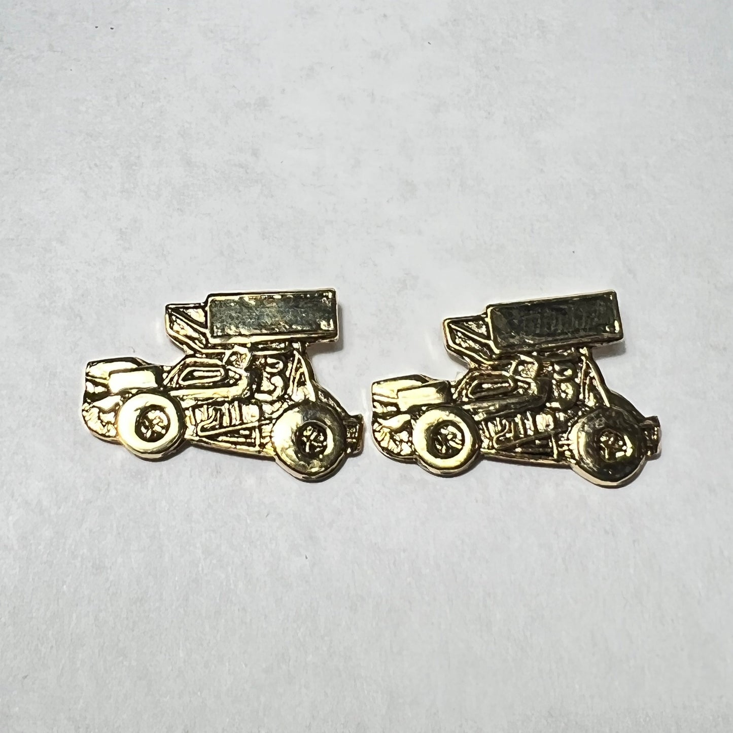 Gold Sprint Car Cufflinks