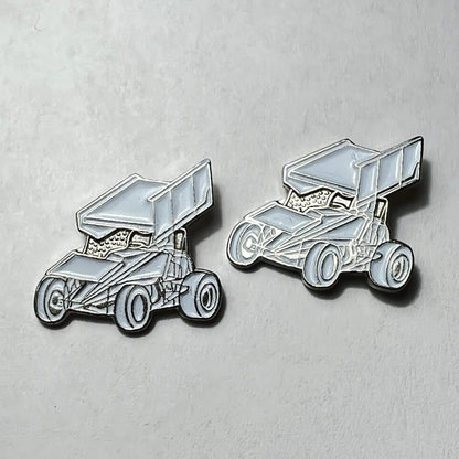 White Sprint Car Wing Cufflinks