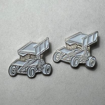 White Sprint Car Wing Cufflinks