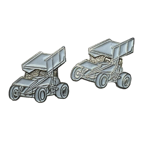 White Sprint Car Wing Cufflinks