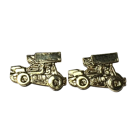 Gold Sprint Car Cufflinks